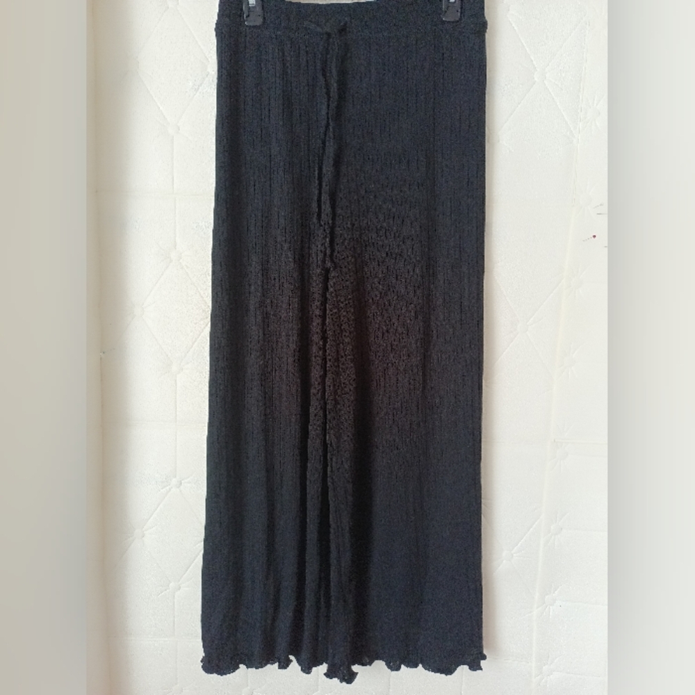 Time And Tru Chic Black Wide-Leg Lounge Pants